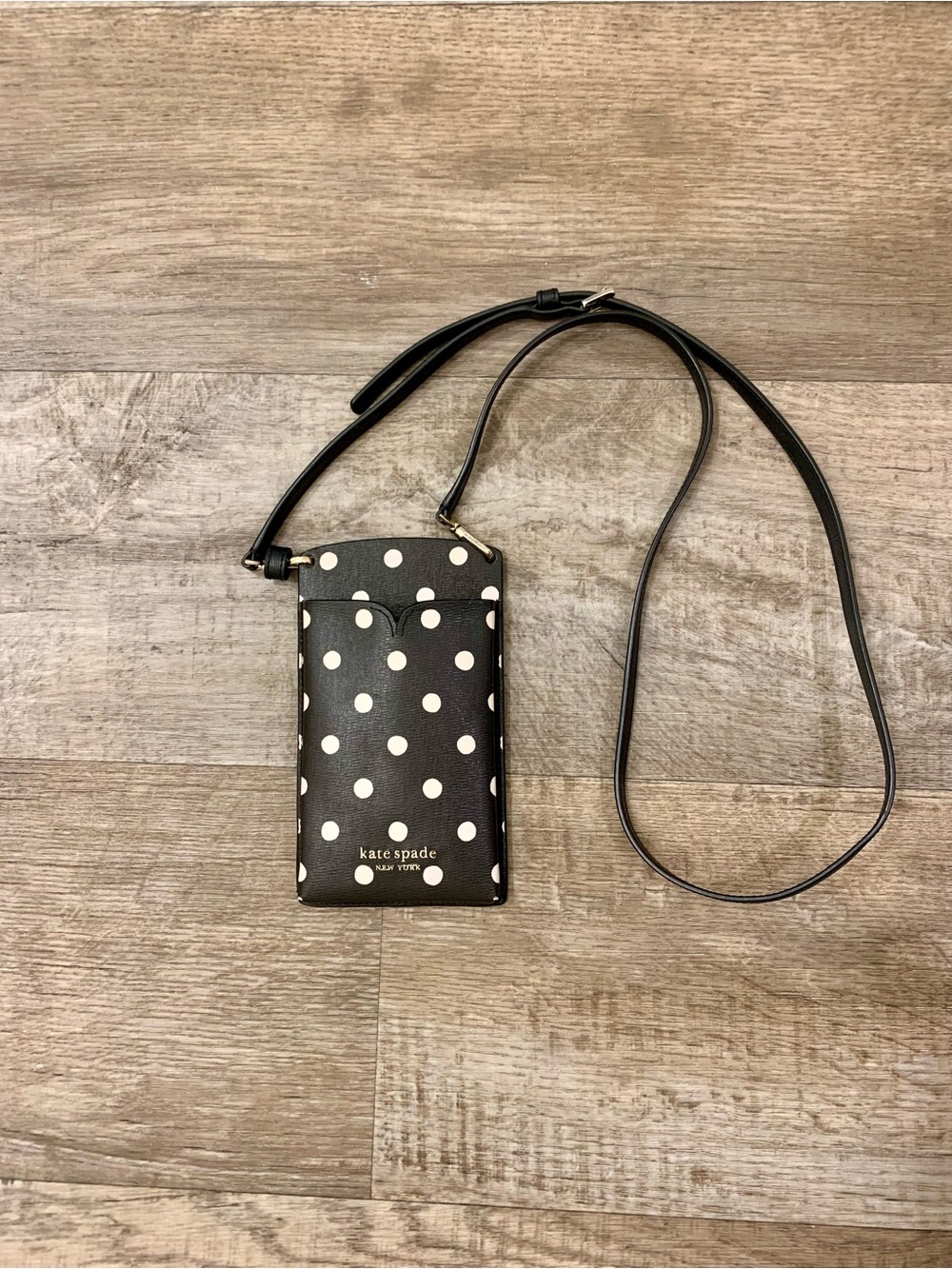 Kate Spade Black White Polka Dots Spencer Sunshine Dot Slim Crossbody